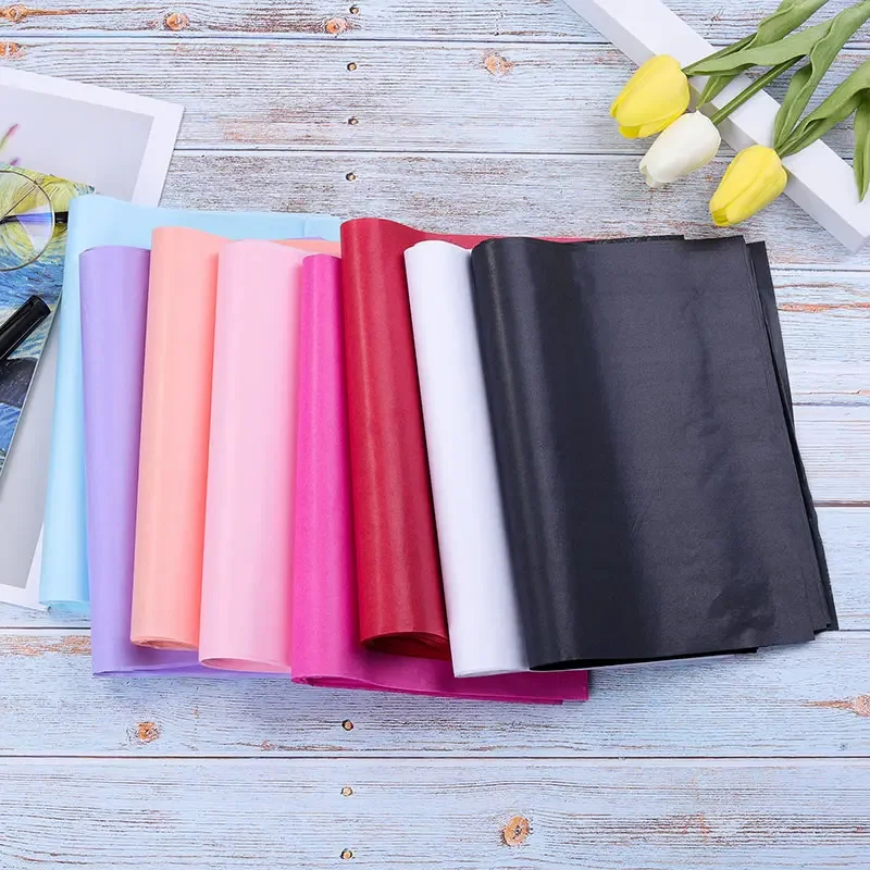 100 Sheets/bag 21X30CM Retro Colorful Tissue Paper Wrapping Craft Paper DIY Gift Folding Handmade Party Decor DIY Packing