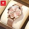 OLEVS 5530 Luxury Love Heart Diamond Ladies Watches Stainless Steel Mesh Strap Waterproof Quartz Wristwatch for Women Gift 3