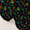 1 Cartoon Fun Game  Printed Matte Fitted Sheet, Bedroom Printed Bed Cover, Bedding (Excluding Pillowcases) 5