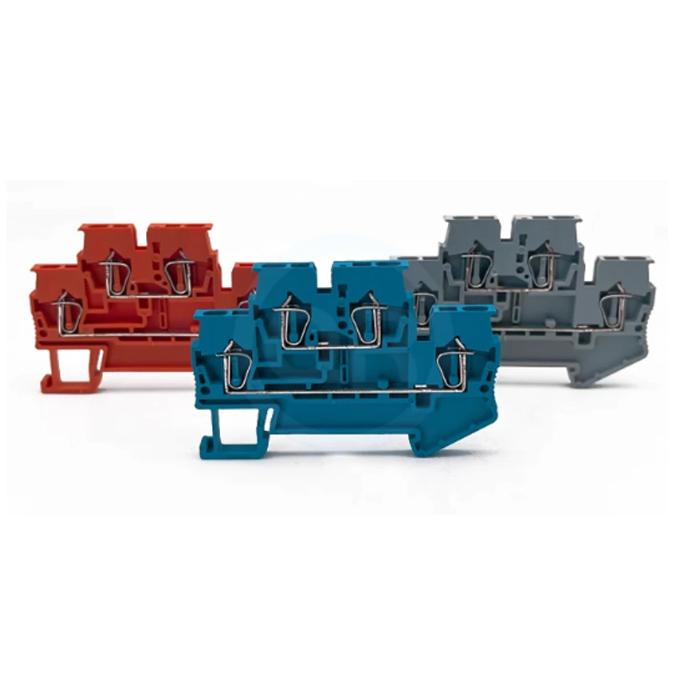 10-Pack Double-Layer Terminal Block with Spring-Loaded Self-Locking Connectors