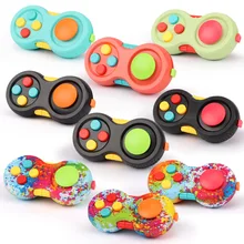 

stress relief cube rainbow fidget game pad squid game antistress toy for children kids adults autism adhd squeeze toy spinner