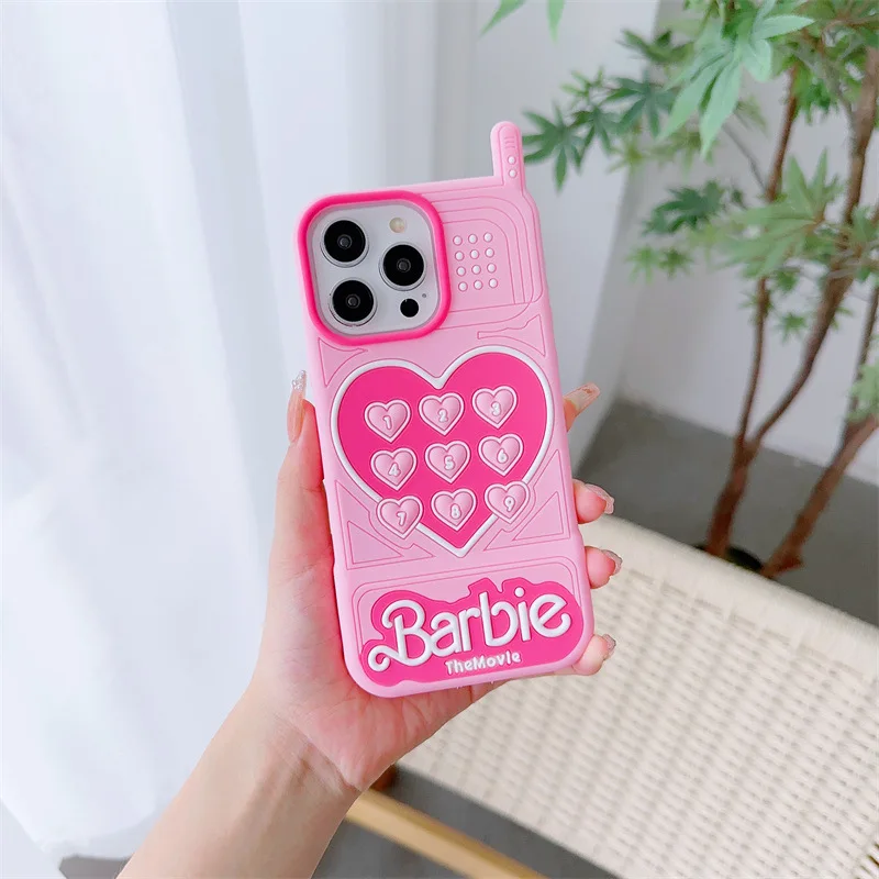 Casing ponsel Barbie Iphone 15Pro1 2/13/14Pro Max 11 Kawaii Y2K