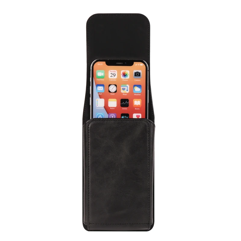 For iphone 17/17Pro/16Pro Max/16Plus/15/15Pro/14Pro Max/14Pro/14/13/12 Luxury Leather Belt Clip Case Men Mobile phone Waist Bag — view 5