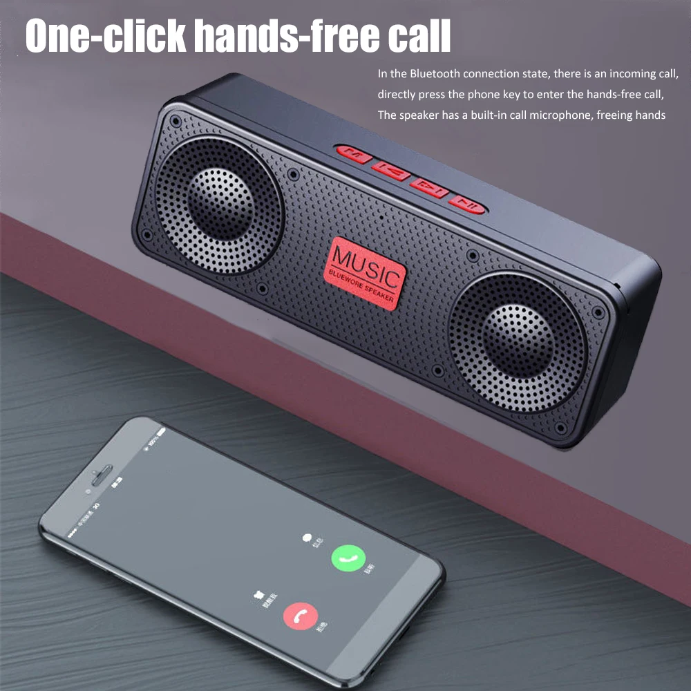 Portable FM Radio Wireless Bluetooth5.0 TWS Speaker Mini MP3 Music Player Support TF Card U Disk AUX Play Handsfree Call