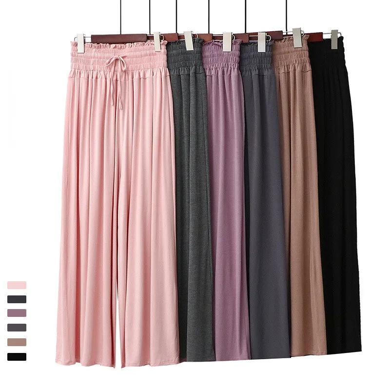 

Пижама женская с эластичным поясом, пижама с карманами, свободные брюки с широкими штанинами, верхняя одежда