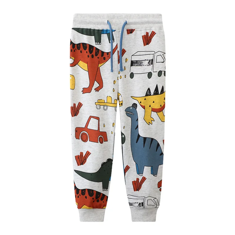 1Pcs Autumn Cartoon Dinosaurs Vehicles Trousers Children'Clothing Cotton Baby Boys Kids Clothes Christmas Sweatpants Pants