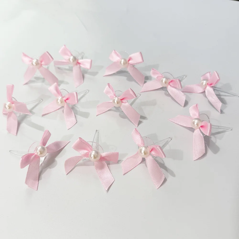 Set of 10 Pink Bow Cupcake and Cake Toppers for Coquette-Themed Parties and Bridal Showers