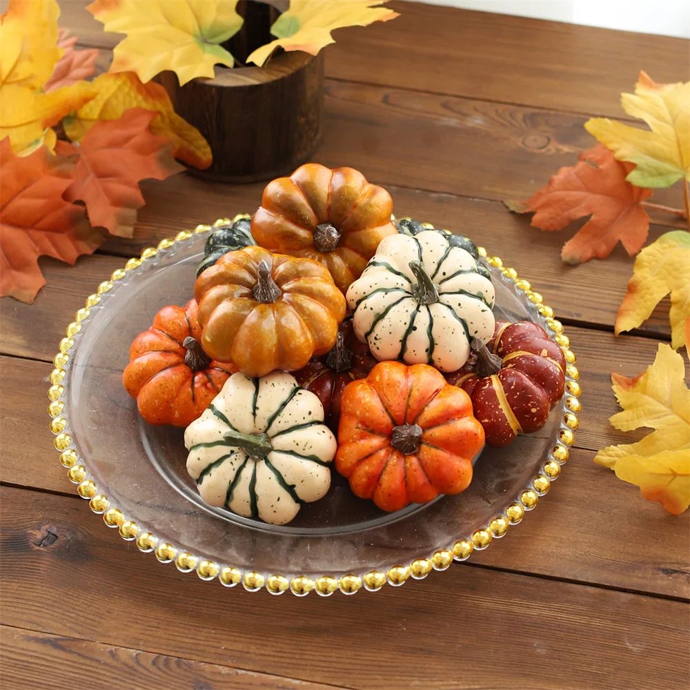 

Artificial Halloween Pumpkins Home Wedding Birthday Party DIY Craft Simulation Fake Vegetable Fruit Decorations Props Ornaments