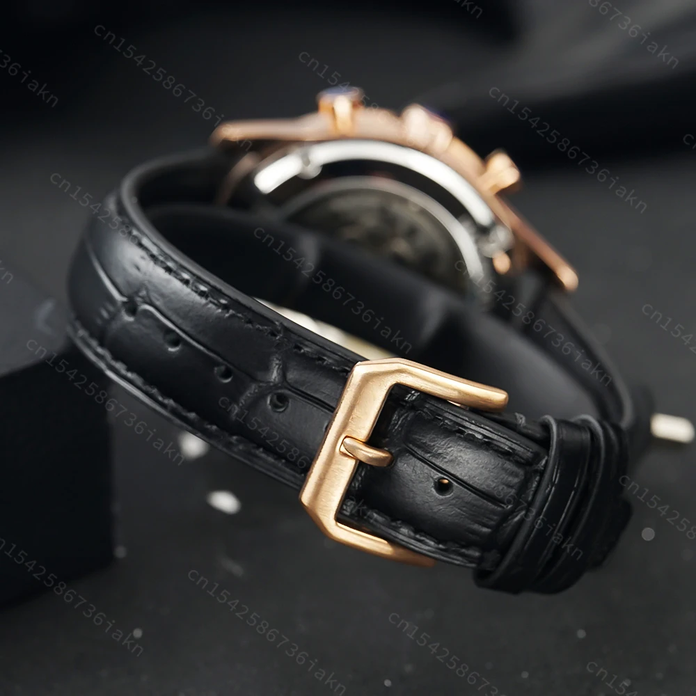 2022 Fashion New Men's Automatic Watch 44mm Sapphire Crystal Glass Stainless Steel Leather Strap Sports Leisure Waterproof