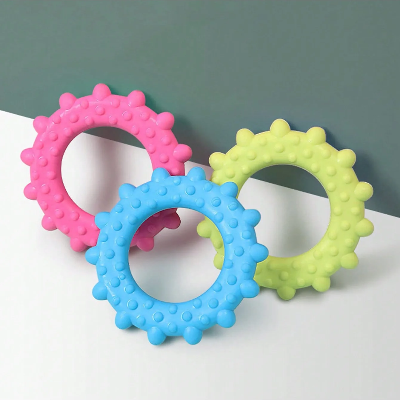 1pc/3pcs-Dog Bite Ring - Durable Toy, Interactive Game and Tooth Health, Suitable for Medium sized Dog Breeds - Random 3