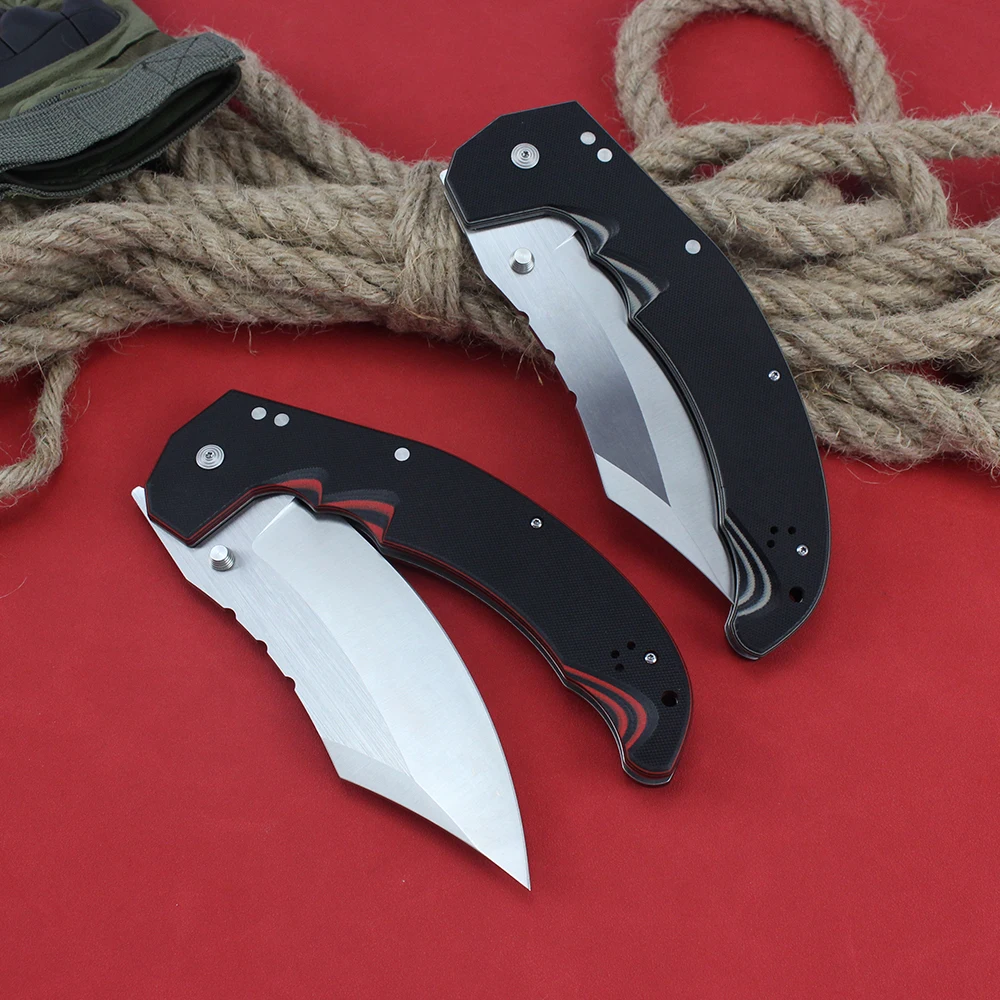 NEW Cold Large MAYHEM knives Aus10A Steel Twotone G10 Folding knife EDC Multipurpose Outdoor Survival Hunting Tanto Pocket Knife 6