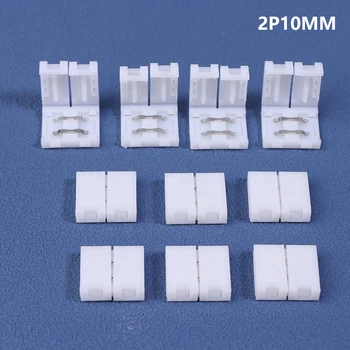 10ชิ้นขั้วต่อแถบไฟ LED 8มม. 10มม. 2Pin 3Pin 4Pin 3528 5050 RGB สีเดียวบอร์ด PCB บัดกรีลวดเชื่อมฟรีตัวเชื่อมต่อ 11