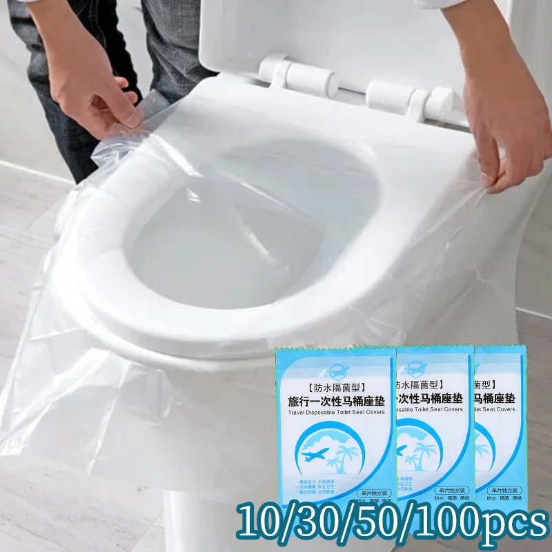 100/50/30/10pcs Disposable Toilet Seat Cover Portable Travel Toilet Pad Sanitary Protector Bathroom Accessories
