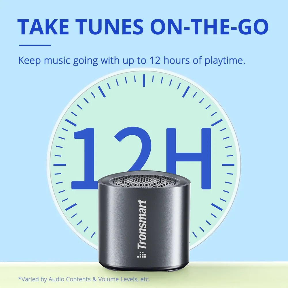 오리지널 Tronsmart Nimo 스피커, 미니 휴대용 스피커, IPX7 방수, 스테레오 페어링, 핸즈프리 통화, 여행, 야외