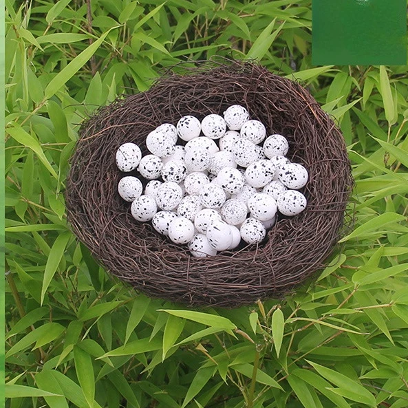 Bird Cage Round Rattan Bird Nest Easter Handmade DIY Craft Decor Props
