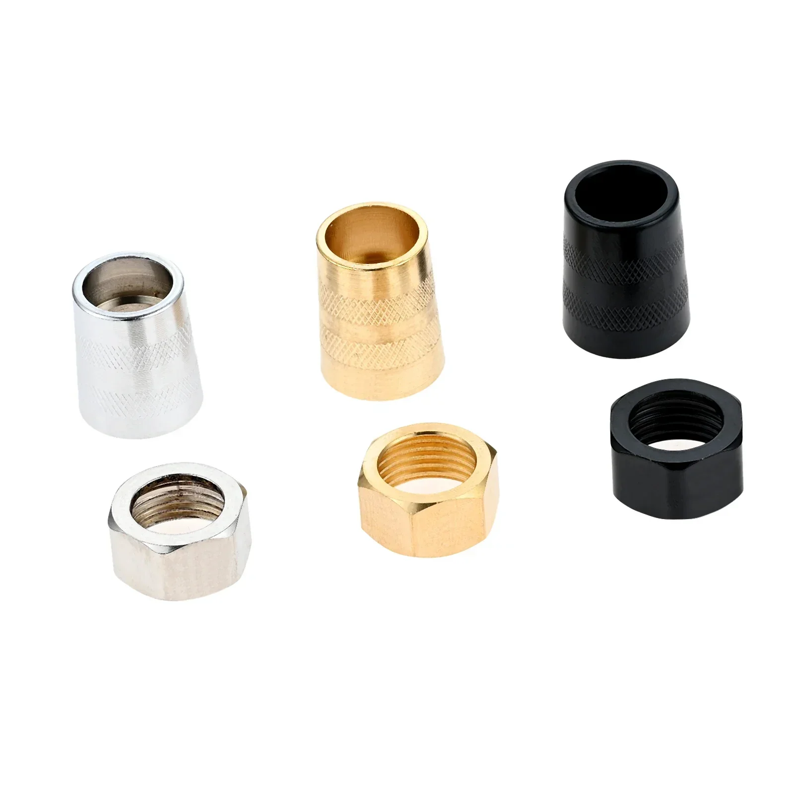 Water Pipe Connector 5pcs Shower Hose Nozzle Connecting Outlet Inlet Water Pipe Joints Extension Nuts Black Golden Silver Bathroom Plumb Accessories