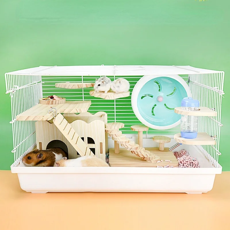 

Hamster Cage Small Animal Hedgehogs Rabbit Guinea Pig Large Villa Swing Stairs Package Supplies Toy Set Acrylic Transparent Cage