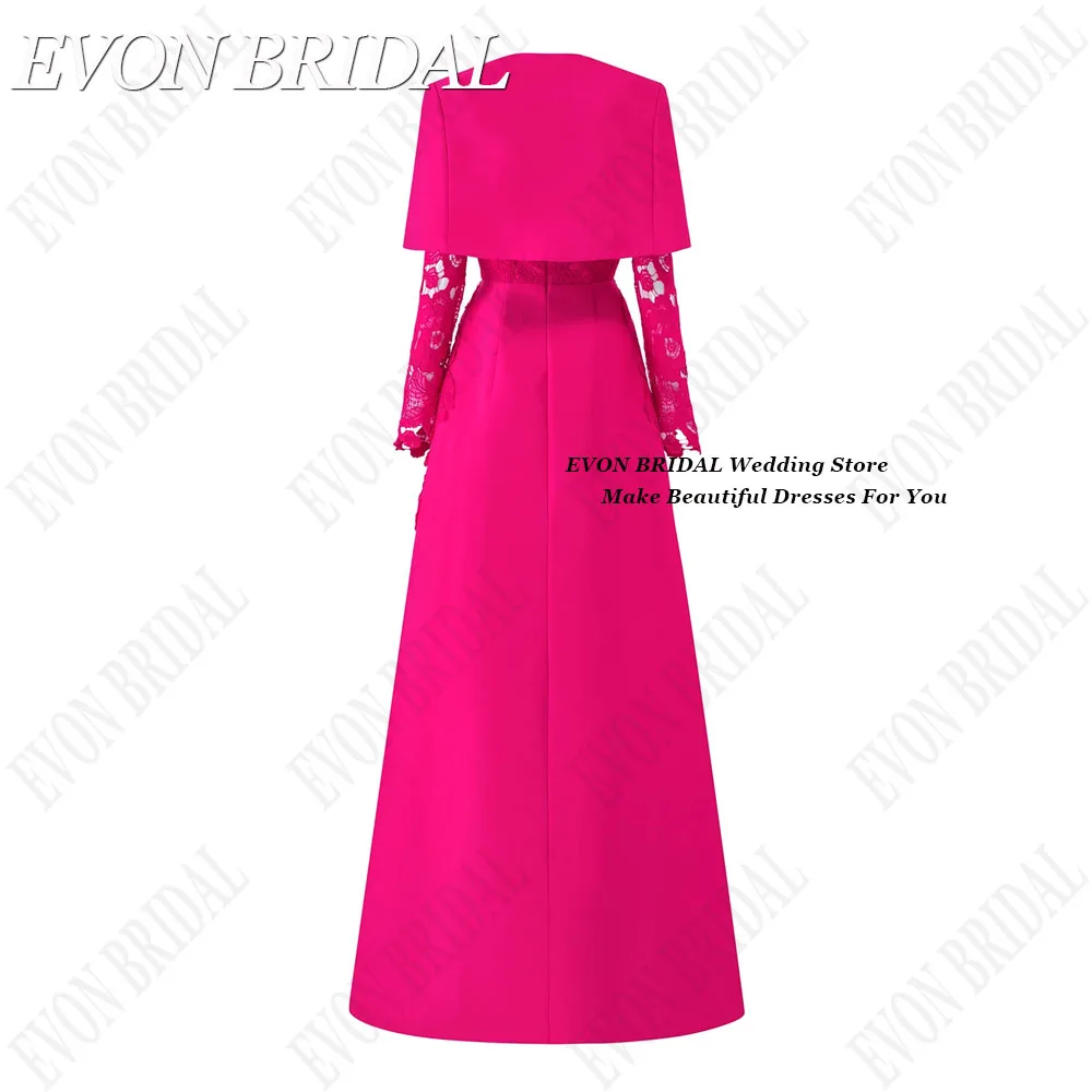 EVON BRIDAL Celebrity Red Carpet Dresses Lace Fuschia Long Formal Evening Gowns Women A-Line vestidos para eventos especiales womens dress