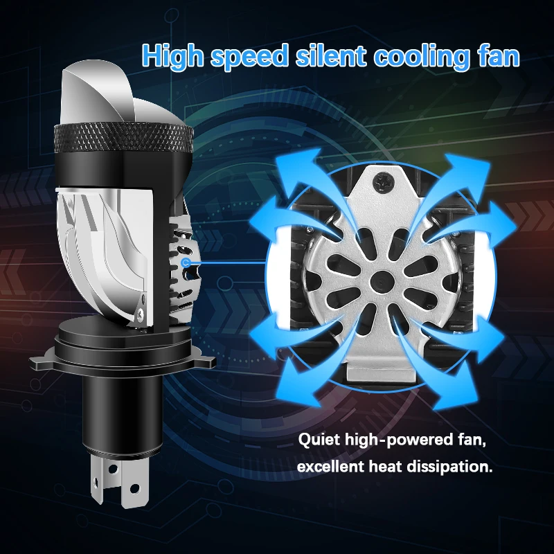 2Pcs Laser Matrix Headlight Lens High Power H4 Mini H4 Bi-led Lens Projector Lenses For Headlight Plug and Play Led With