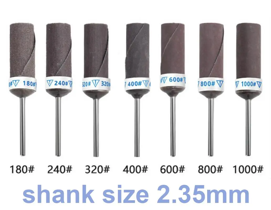 7 יחידות מקלות נייר חול בגודל מלא 80-1000 גריט עם ראש טחינה ליצירת תכשיטים וכלי רוטטים