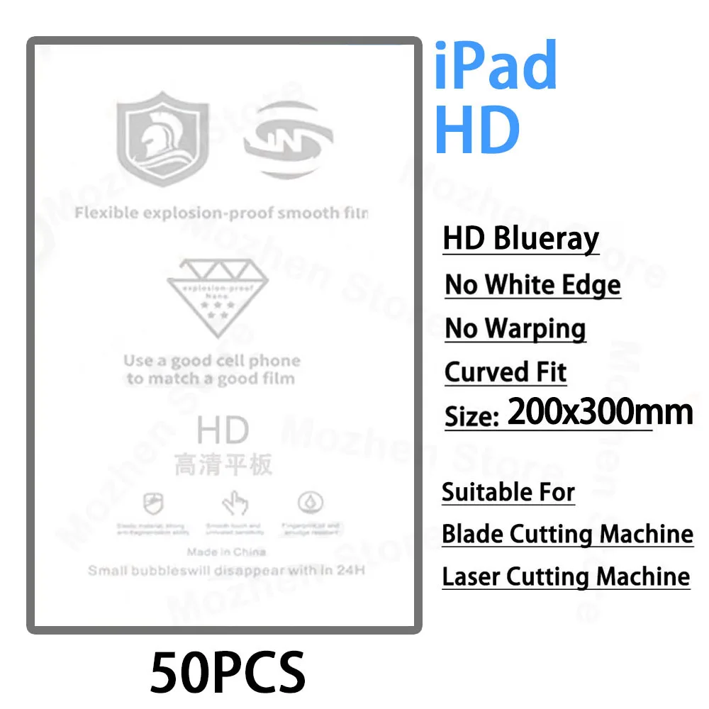 Flexible Hydrogel Film for Cutting Machine for IPAD Tablets Under 11" Full Screen Coverage Auto Repair