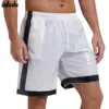 Swimear Mens Swimming Trunks Wet Look Boxer Shorts Drawstring Elastic Waist Pockets Contrast Stripes Beach Shorts Loungewear 1