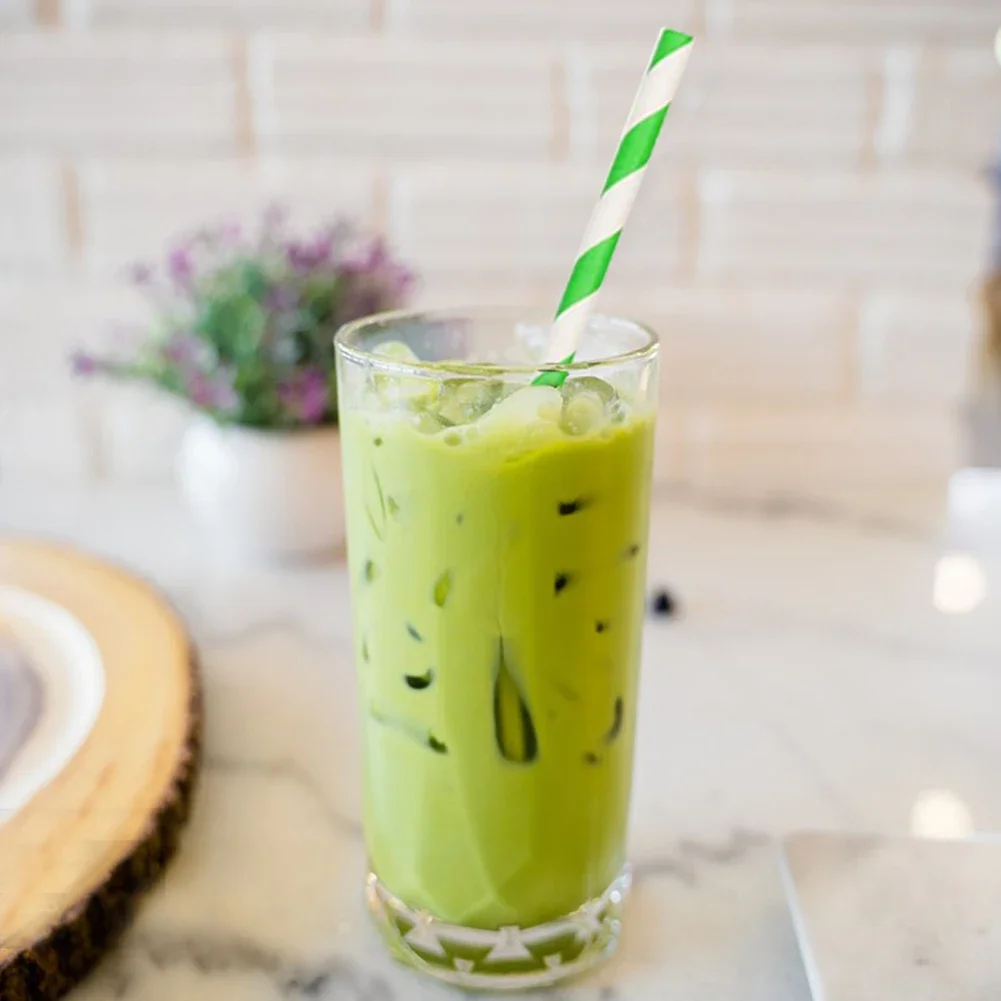 Disposable Plastic Straws 25-100PCS for Drinking Kitchen Cocktail Striped Bedable Straw Bar Party