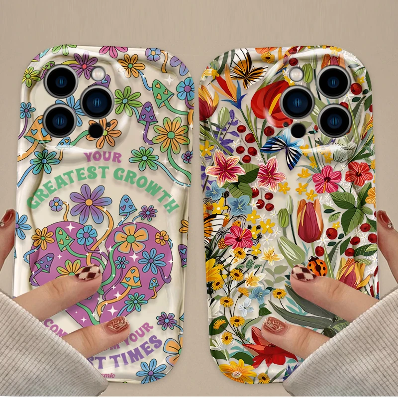 Vibrant Whimsical Flower Phone Case - Artistic Design Back Cover