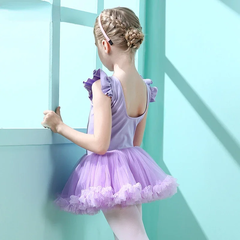 

Girls Ballet Tutu Dress Sleeveless Ballerina Clothing Girls Gymnastics Leotards Dancewear Professional Ballet Practice Dress