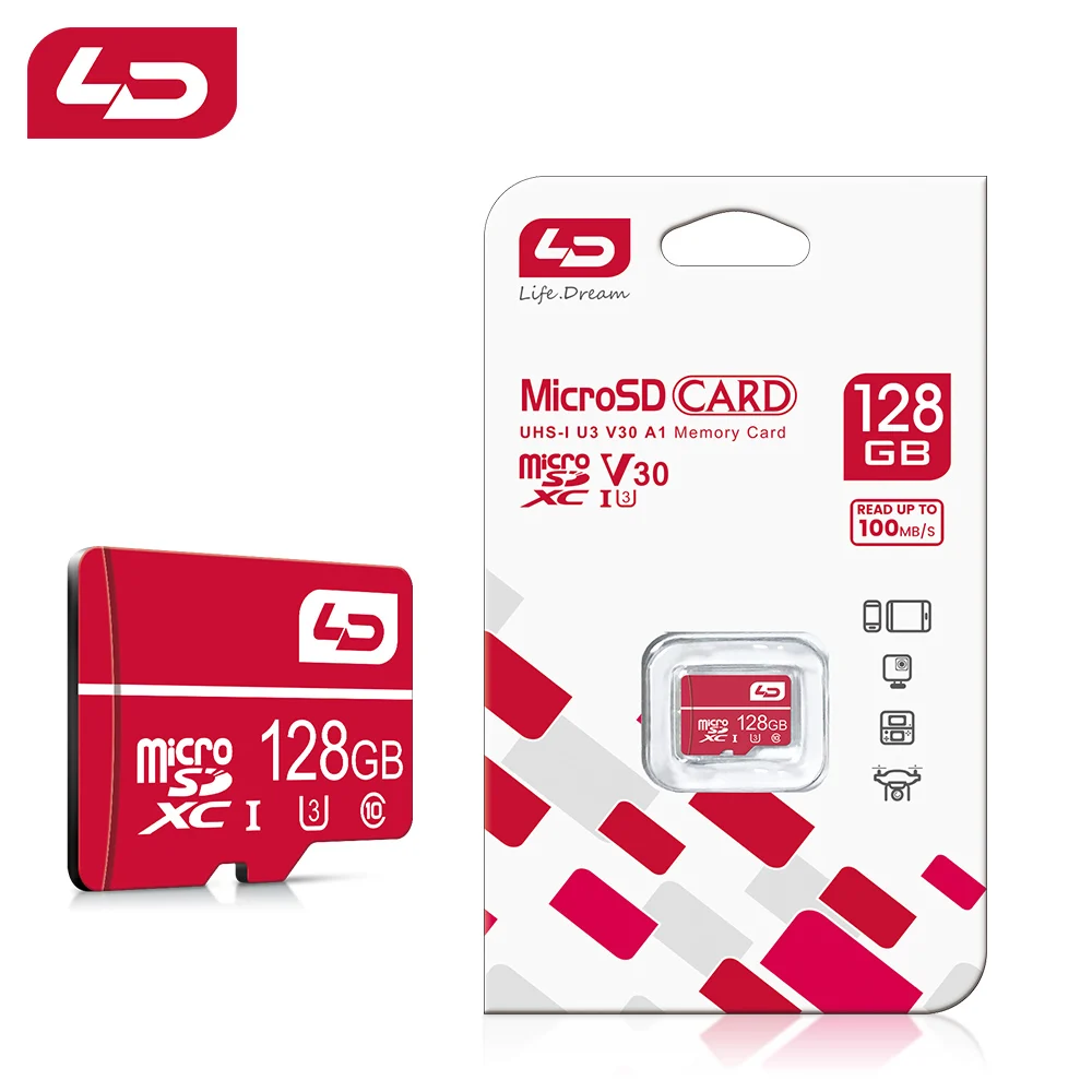 Ld-micro tf sd Cartão de Memória Classe 10 Uhs1 Cartão Flash para Samsung pc 128gb 64gb 32gb Pcs