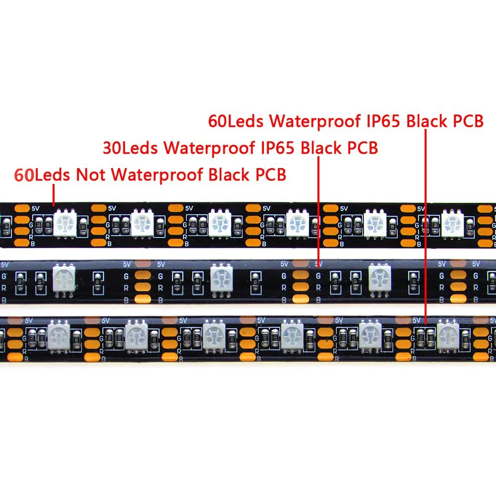 USB LED Strip Light 5V RGB Waterproof Black PCB 5050 0.5m 1m 2m 3m 4m 5m Led Strip Light Tape PC TV Backlight Remote Controller 2