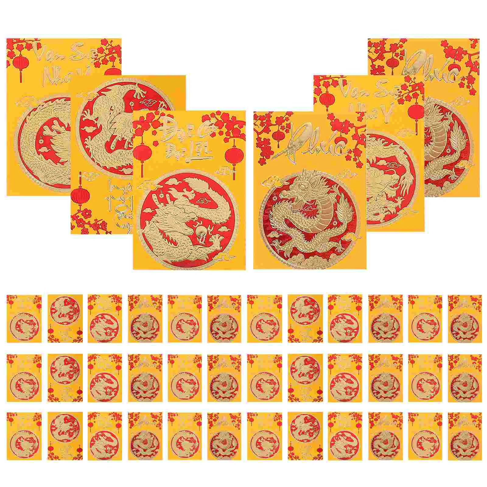 Multi-trick Red Envelopes The Year of Dragon Luck Money Envelopes Chinese New Year Red Envelopes Paper Red Packets (Mixed Style) 