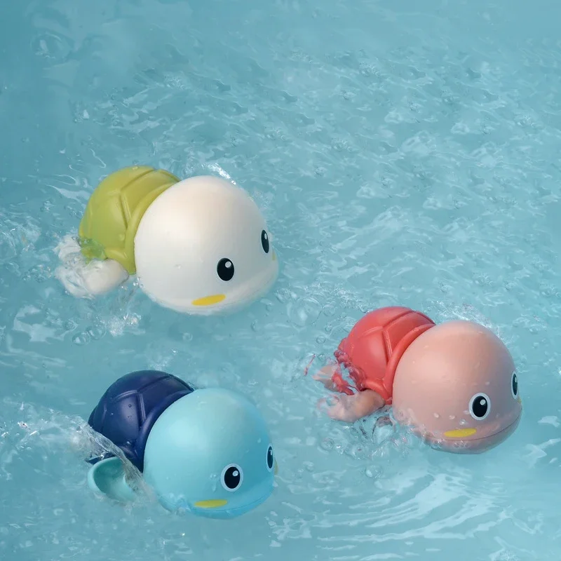 

Baby Bath Toys Cute Tortoise Cartoon Clockwork Beach Bath toy kids loves bathing animals swim for gift A variety of styles
