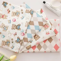 Colors Toy Bear Balloon Heart Printed Cotton Fabric for Sewing Patchwork Cloth Quilting Scrapbook Tecido Diy Handmade Material