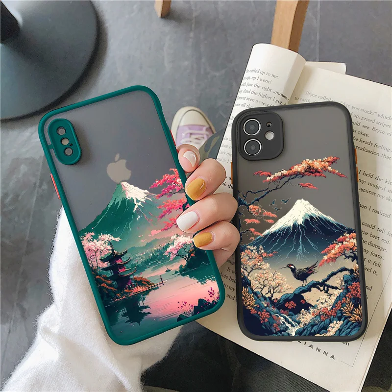 Japanese Aesthetic Mountain Landscape Shockproof Phone Case