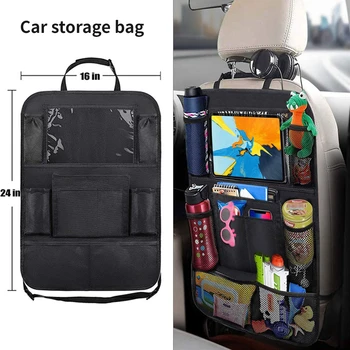 Accessori Auto: Organizer per Sedile Posteriore con Tasche Portaoggetti e Supporto per Tablet Touch Screen, Protezione per Schienale Auto