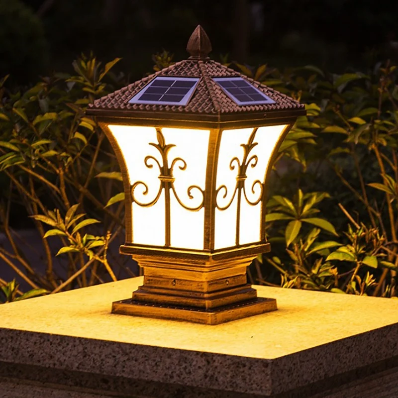 

New Modern Gate Light LED Outdoor Waterproof Pillar Light LED Garden Light Courtyard Pillar Gate Solar Light Balcony Patios
