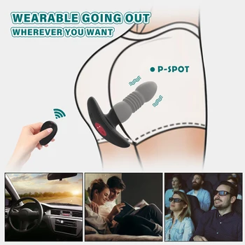 Telescopic Vibrating Butt Plug Anal Vibrator Wireless Remote Sex Toys for Women Ass Anal Dildo Prostate Massager Men Buttplug 4