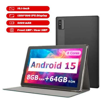 ANRY 2025 Tavoletta A523 da 10.1 pollici 5G Wifi Android 15 8 GB (4 + 4 Espandi) RAM + 64 GB ROM Display IPS 5000 Mah Doppia fotocamera Tavolette octa-core 1