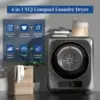 Apartment, 10lbs Compact Electric Laundry Dryer with Stainless Steel Tub, 1.5 cu.ft Suitable for Apartments, Dorm, RVS 3