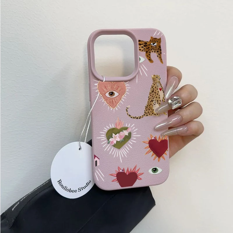Leopard Print PU Leather Phone Case