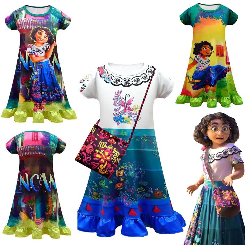2022 Abbigliamento Per Bambini Ragazze Encanto Mirabel Anime Costumi Cosplay Fancy Princess Dresses Bambini Compleanno Carnevale Abbigliamento Per Fes