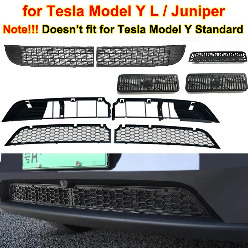 For Tesla Model Y L 2026 Front Lower Bumper Anti Insect Net Juniper 2025 Inner Vent Grille Mesh Air Inlet Outlet DustProof Cover