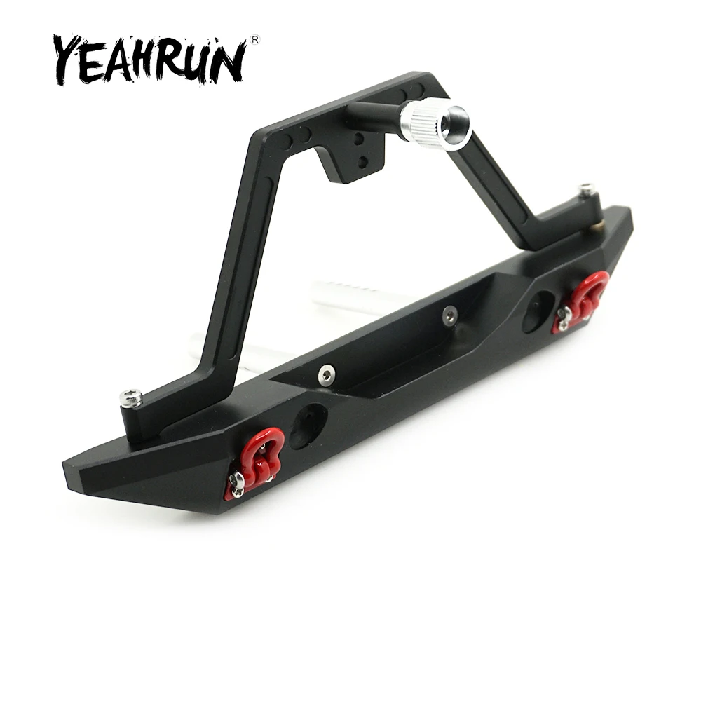 

Задний бампер YEAHRUN из алюминиевого сплава с скобами и запасной полкой для осевой шины SCX10 1/10, детали для радиоуправляемого гусеничного автомобиля, грузовика