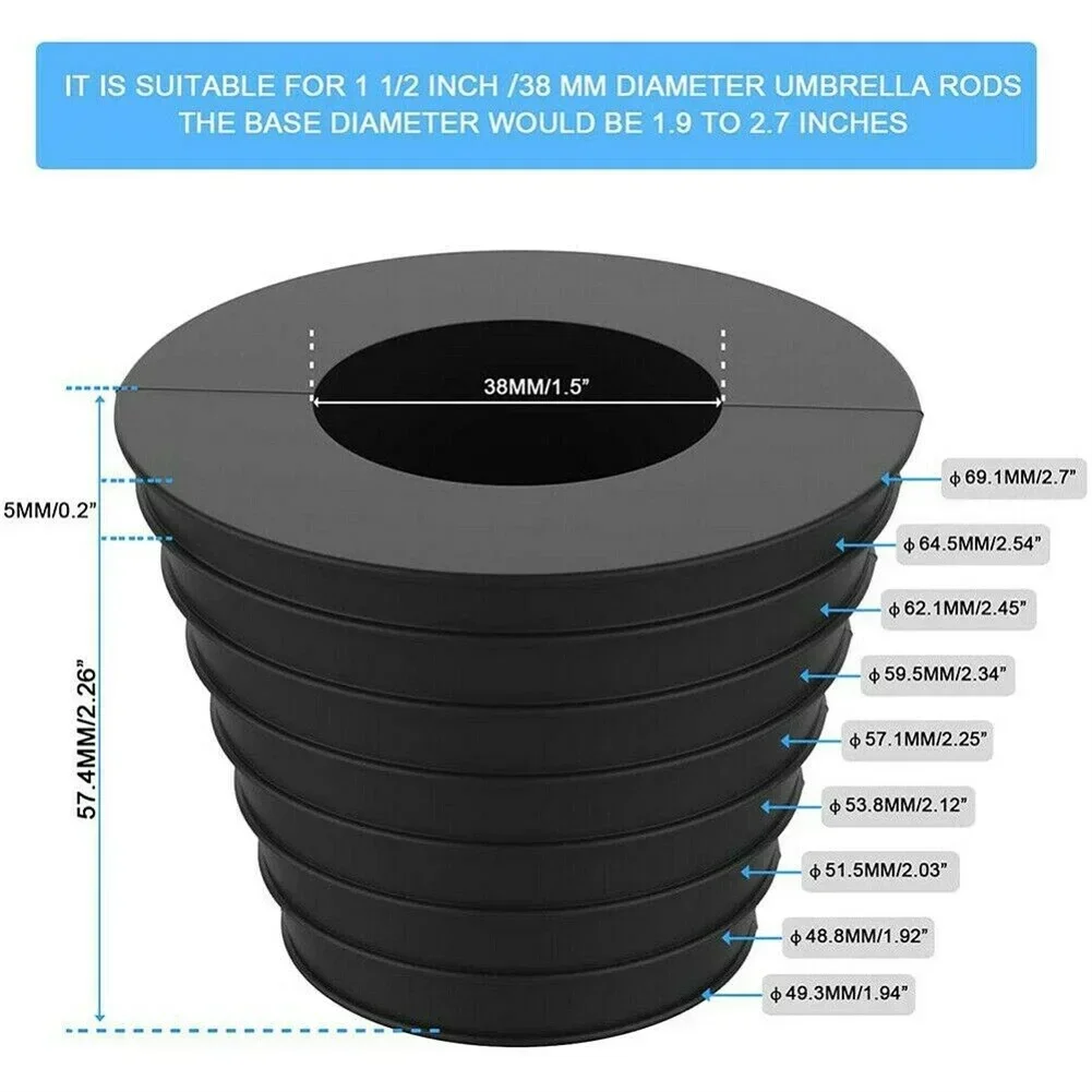 Hole Plug Silicone Umbrella Cone 50mm Courtyard Umbrella Hole Opening Parasol Parasol Stand Patio Table Rubber umbrella stand outdoor umbrella accessories