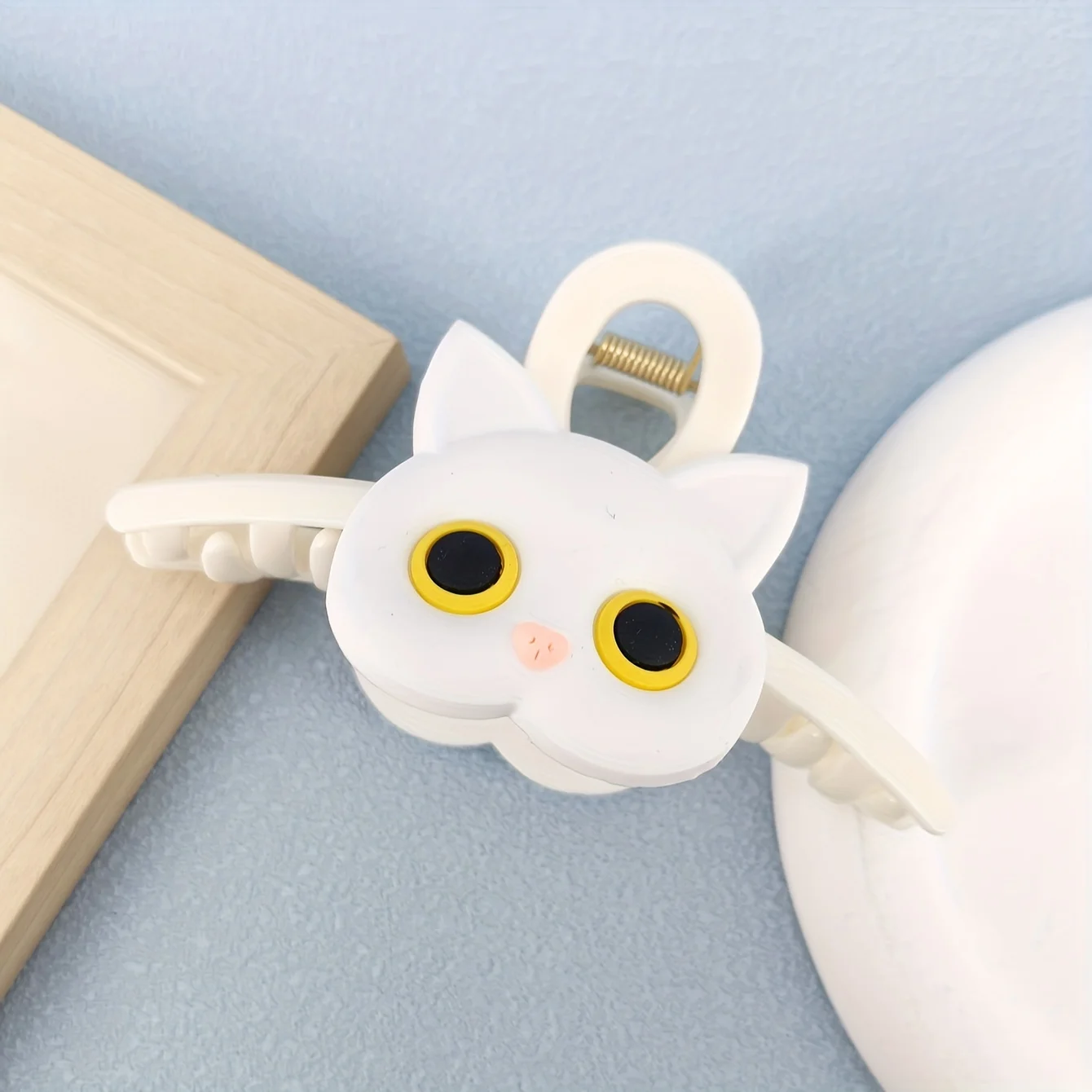 1 Stück große einfarbige Haarspange – süße Katze – geformte Kunststoffkrallen, modisches Tier – Haarschmuck mit Thema – Detail 8