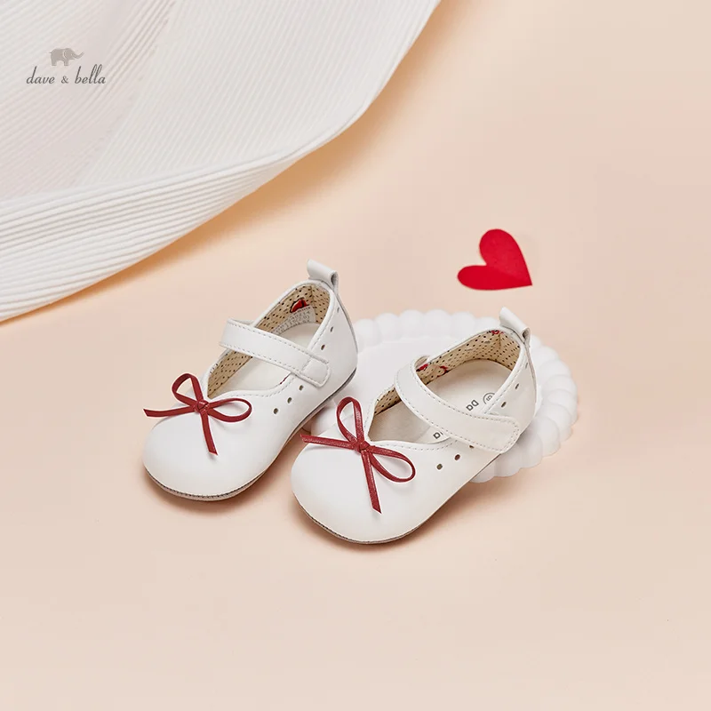 Dave Bella Baby Toddler Shoes White Baby Shoes Soft Bottom Non-slip Kid Girls Boys Princess Children DB1240214