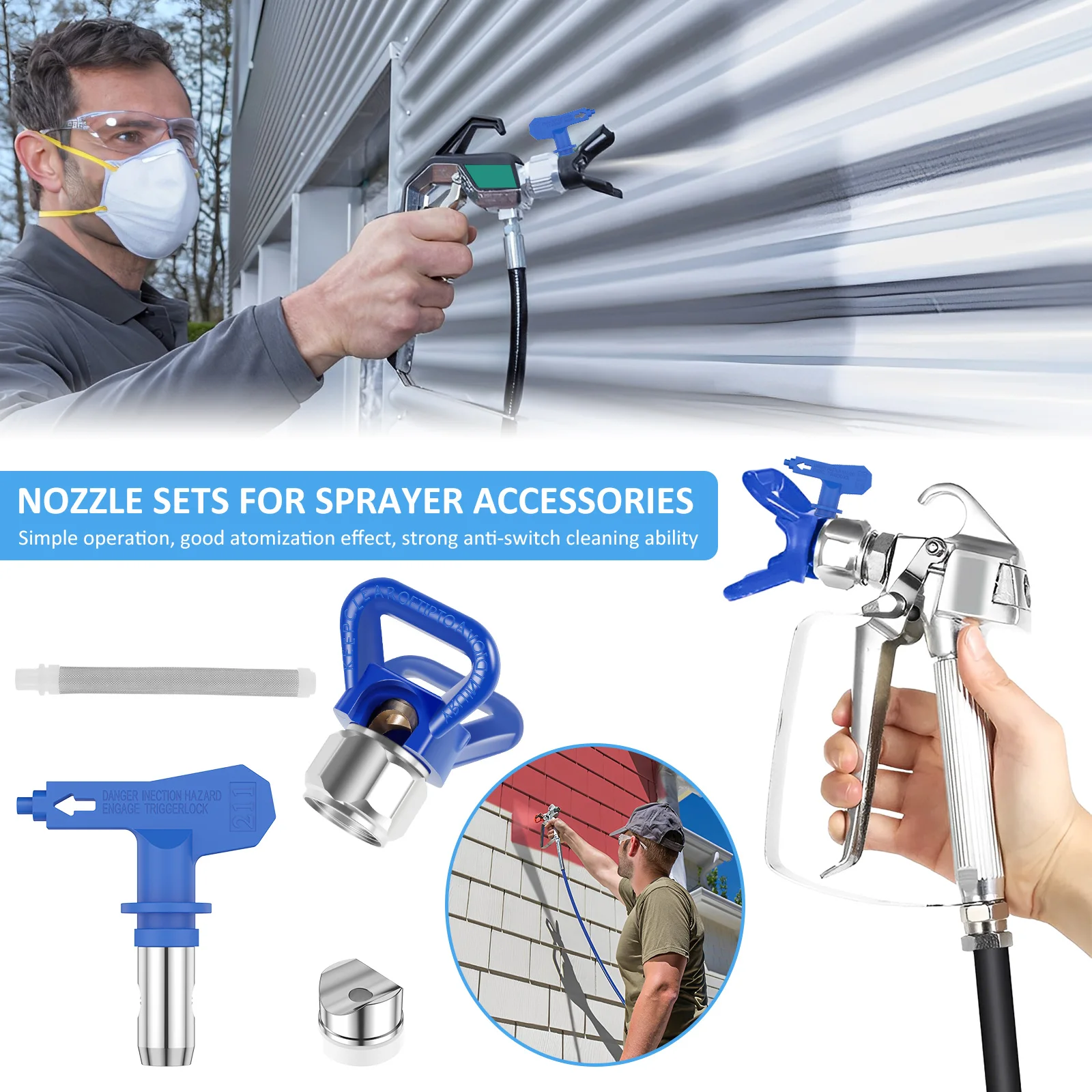 13Pcs Airless Paint Nozzles Set Reversible Spraying Machine Tips Paint Sprayer Nozzle Airless Sprayer Spraying Machine Parts