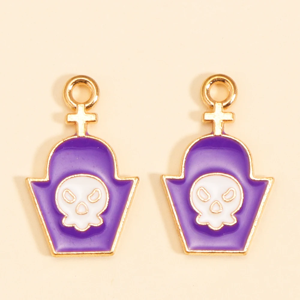 10 Stück Cartoon Emaille Kürbis Geist Charms für DIY Schmuckherstellung Halloween Anhänger Ohrringe Halsketten Zubehör Handwerk – Detail 11