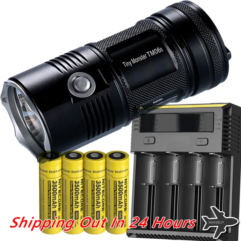 

NITECORE TM06S SEARCH FLASHLIGHT CREE XM-L2 U3 LED 4000 Lumens Beam Distance 359M High Light Torch + 4x Battery New I4 Charger